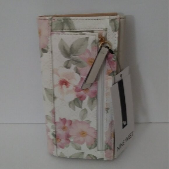Nine West Norah Floral Beige Tri-fold Wallet - Picture 5 of 14